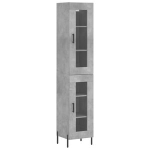 vidaXL Highboard Concrete Grey 34,5x34x180 cm Engineered Wood