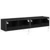 vidaXL TV Wall Cabinet 2 pcs Black Oak 80 x 35 x 31 cm Engineered Wood