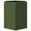 vidaXL Garden Planter 2 pcs Olive Green Hexagon 46x40x45 cm Steel