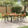 vidaXL Garden Dining Set 7 pcs Black Solid Acacia Wood