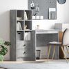 vidaXL Desk with Drawer 2 pcs Concrete Grey