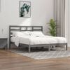 vidaXL Bed Frame without Mattress Grey Solid Wood 200x200 cm