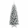 vidaXL Artificial Christmas Tree with 300 LEDs with Stand White 180 cm