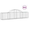 vidaXL Arched Gabion Baskets 11 pcs 200x30x40/60 cm Galvanised Iron