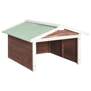 vidaXL Lawn Mower Garage | Mocca and White | Solid firwood, plywood | Medium