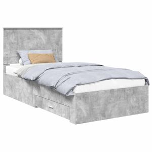 vidaXL Bed Frame Concrete Grey 100 x 200 cm Engineered Wood
