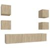 vidaXL 6 Piece TV Cabinet Set Sonoma Oak Engineered Wood