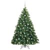 vidaXL Artificial Christmas Tree with 300 LEDs Green 180 cm PE and PVC
