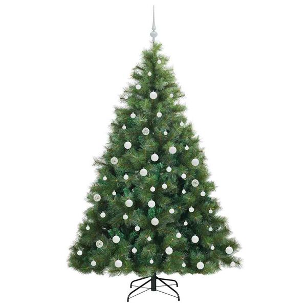 vidaXL Artificial Christmas Tree with 300 LEDs Green 180 cm PE and PVC