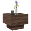 vidaXL Side Table with LED Brown Oak 40x40x30 cm Engineered Wood