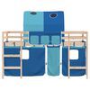 vidaXL Kids' Loft Bed with Tunnel without Mattress Blue 90x200cm