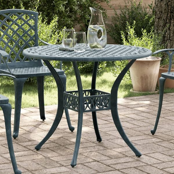 vidaXL Garden Table Green &Oslash;90x75 cm Cast Aluminium