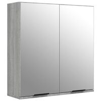 vidaXL Bathroom Mirror Cabinet Grey Sonoma 64x20x67 cm