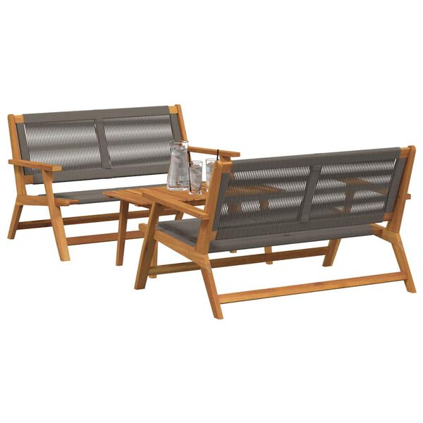 vidaXL Garden Chairs with Table 3 pcs Grey Solid Acacia wood