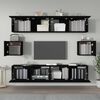 vidaXL 6 Piece TV Cabinet Set Black Engineered Wood