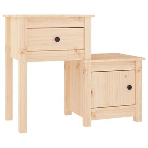 vidaXL Bedside Cabinet 79.5x38x65.5 cm Solid Wood Pine