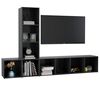 vidaXL 3 Piece TV Cabinet Set Grey Engineered Wood