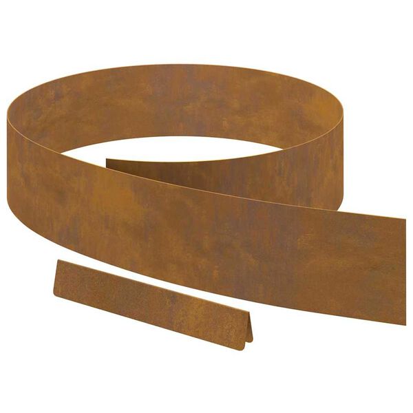 vidaXL Lawn Edging Rusty 450 x 0.05 x 15 cm Weathering Steel