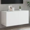 vidaXL TV Wall Cabinet with LED Lights White 80x35x41 cm