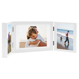 vidaXL Trifold Photo Frame Collage White 28x18 cm+2x