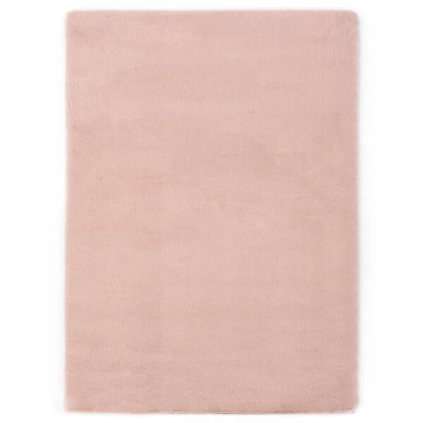 vidaXL Rug 160x230 cm Faux Rabbit Pelt Old Pink