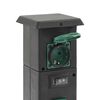 vidaXL Outdoor Socket Column 4-Way Black and Green 16x16x39.5 cm