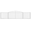 vidaXL Arched Gabion Baskets 6 pcs 400x30x80/100 cm Galvanised Iron