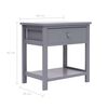 vidaXL Nightstand Grey 40x29x42 cm Paulownia Wood