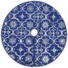 vidaXL Luxury Christmas Tree Skirt with Sock Blue 150 cm Fabric