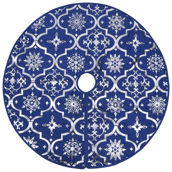 vidaXL Luxury Christmas Tree Skirt with Sock Blue 150 cm Fabric