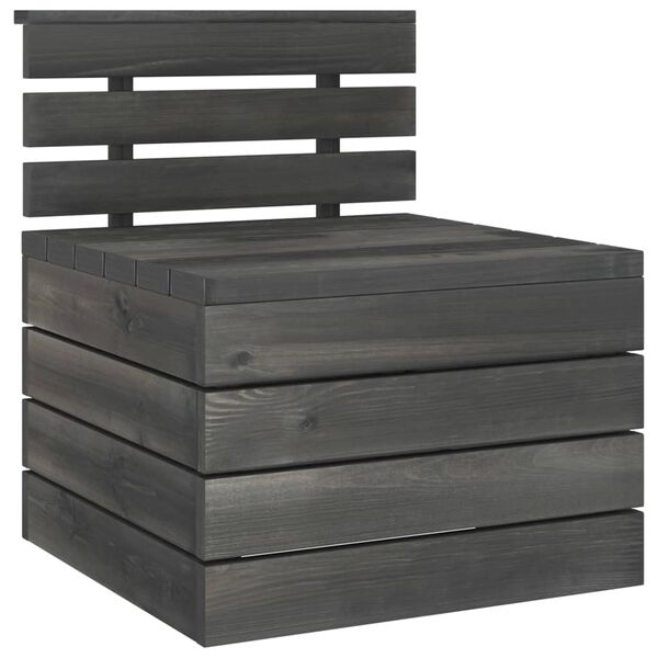 vidaXL 2 Piece Garden Pallet Lounge Set Solid Pinewood Dark Grey
