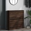 vidaXL Shoe Cabinet Brown Oak 80x21x87.5 cm Engineered Wood