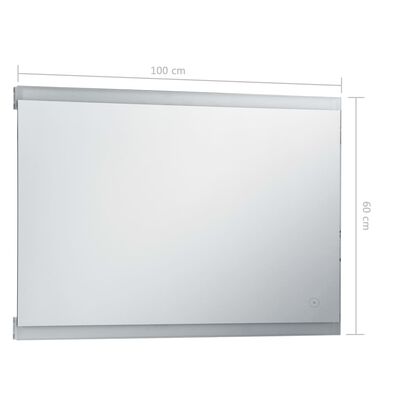vidaXL Bathroom LED Wall Mirror with Touch Sensor 100x60 cm