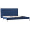 vidaXL Bed Frame with LED without Mattress Blue Fabric 135x190 cm Double
