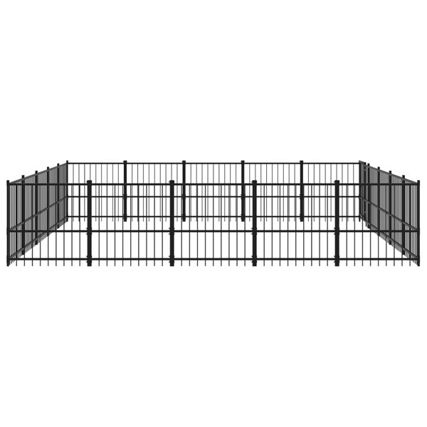 vidaXL Outdoor Dog Kennel Steel 23.52 m&sup2;