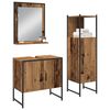 vidaXL Bathroom Furniture Set with Shelf 3 pcs Brown Engineered wood