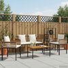 vidaXL Outdoor Furniture Set 4 pcs Beige and Cream White PE Rattan