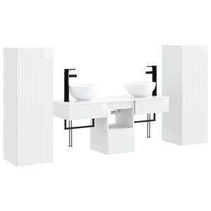 vidaXL Bathroom Furniture Set 5 pcs High Gloss White