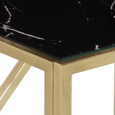 vidaXL Console Table Gold Stainless Steel and Tempered Glass