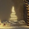 vidaXL LED Christmas Tree with Ground Spikes Warm White 180 cm Metal