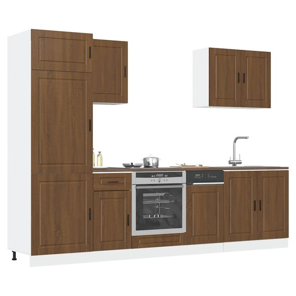 vidaXL 7 Piece Kitchen Cabinet Set Porto Brown Oak Engineered Wood