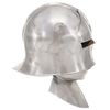 vidaXL Medieval Knight Helmet Antique Replica LARP Silver Steel