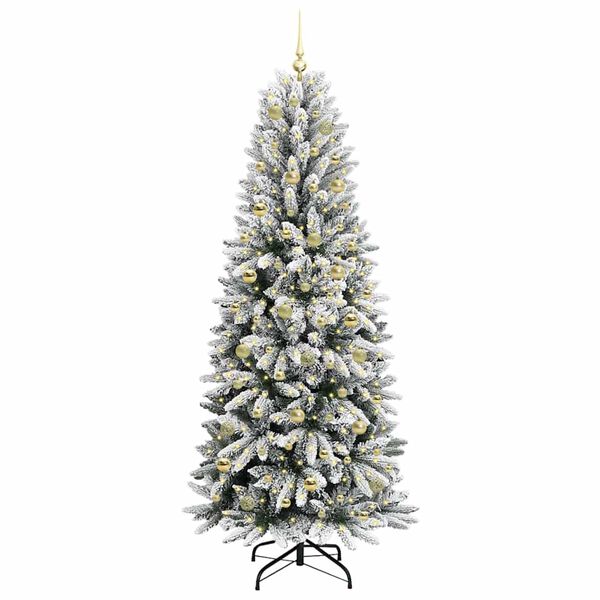 vidaXL Artificial Christmas Tree with 300 LEDs with Stand White 210 cm