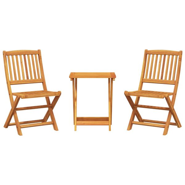 vidaXL 3 Piece Folding Garden Dining Set Solid Wood Acacia