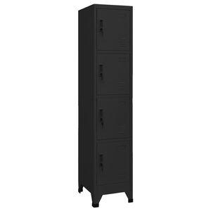 vidaXL Locker Cabinet Black 38x45x180 cm Steel