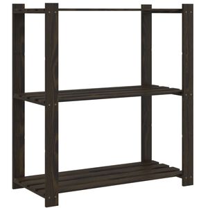vidaXL 3-Tier Storage Rack Black 80x38x90 cm Solid Wood Pine