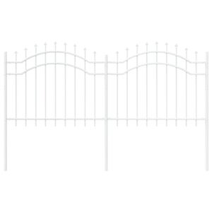 vidaXL Garden Fence White 140 cm Powder-coated steel