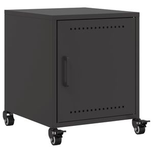 vidaXL Bedside Cabinet Black 36x39x43.5 cm Steel