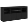 vidaXL Sideboard with LED Lights Black 142.5x37x67 cm