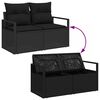 vidaXL Garden Sofa with Cushion 120 x 62 x 69 cm Poly Rattan